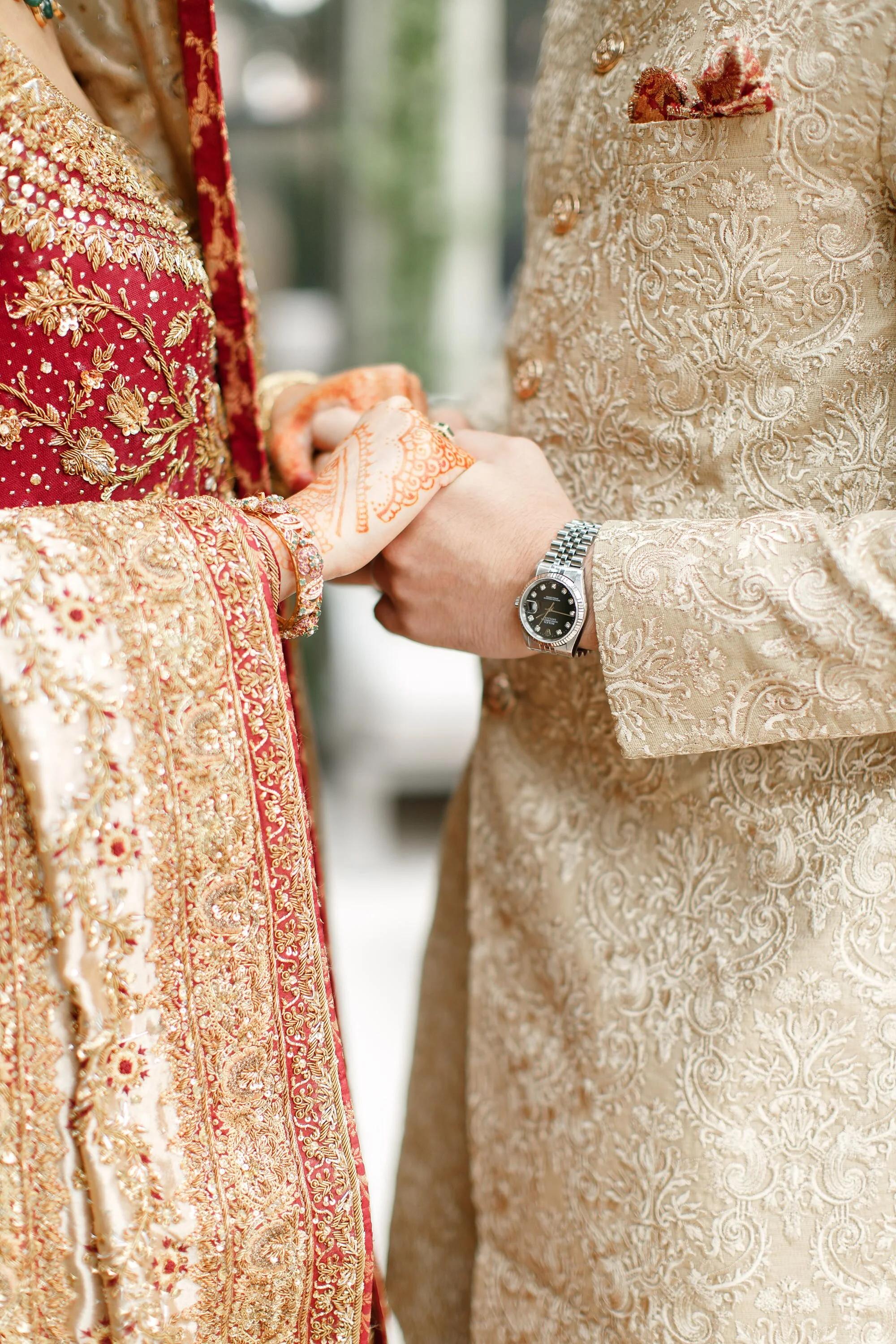 A young married couple standing together